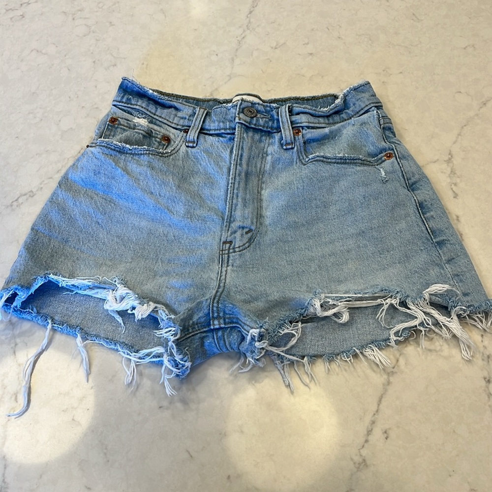 Abercrombie & Fitch Curve Love Light Wash Jean Shorts